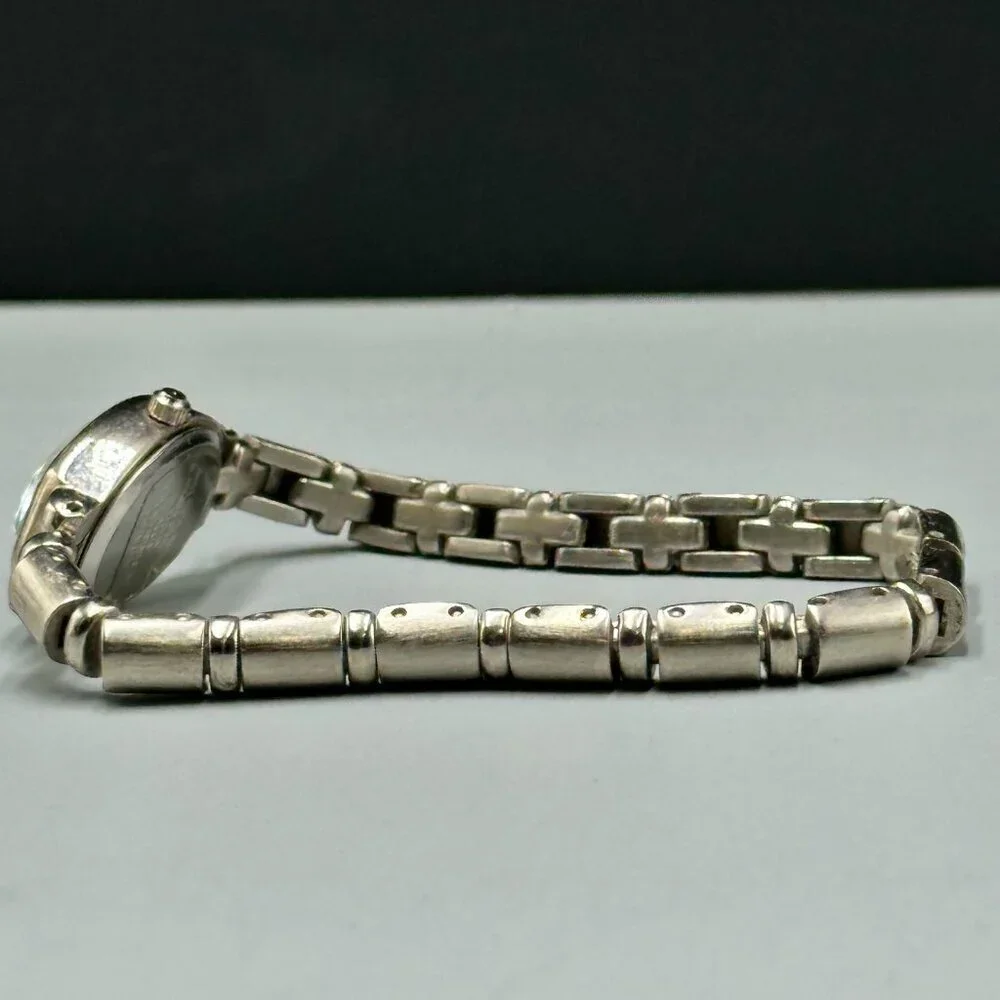 3/$30 Gloria Vanderbilt Watch Women Silver Tone Link Bracelet New Battery 7